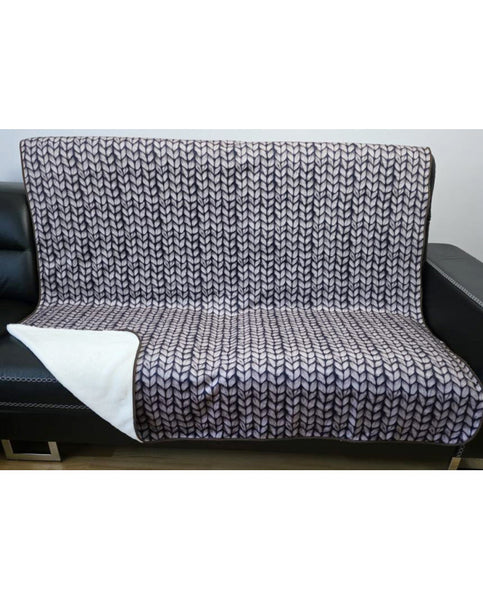 Printed bedspread 160x200 cm KNITT BROWN