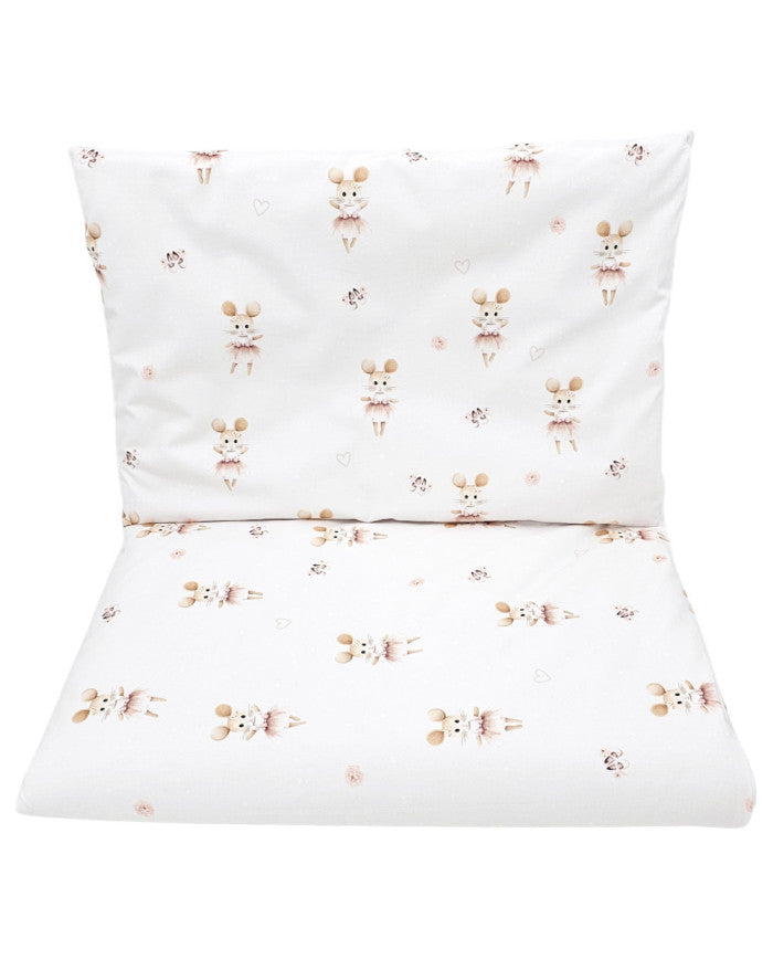 Printed cotton bedding - 2-piece 120x90 cm BALLERINA MOUSE