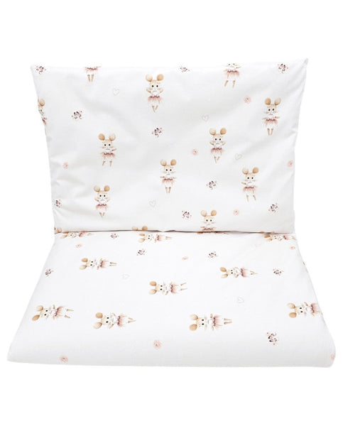 Printed cotton bedding - 2-piece 120x90 cm BALLERINA MOUSE