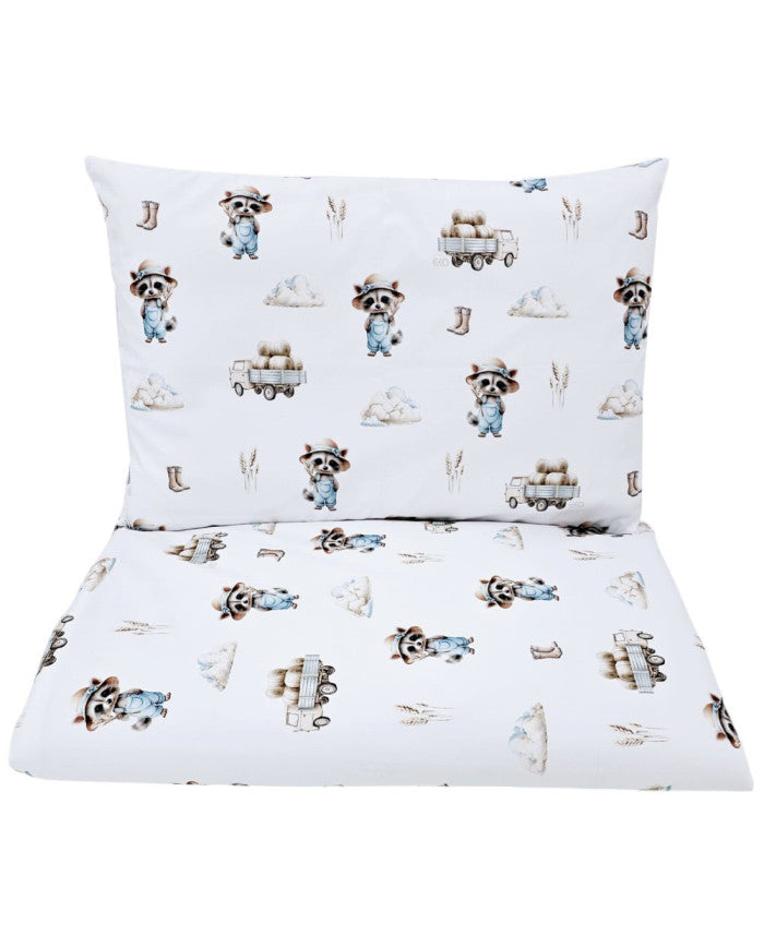 Printed cotton bedding - 2-piece 120x90 cm FARMER