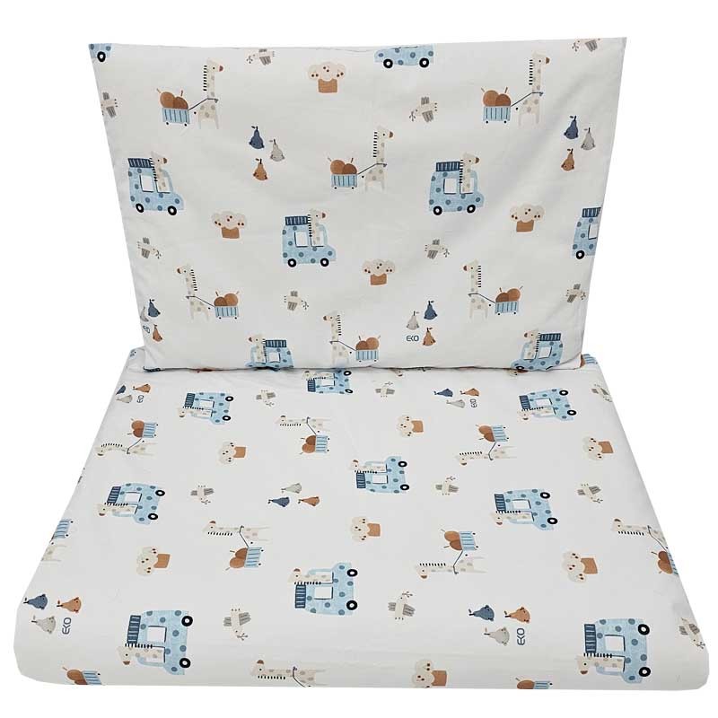 Printed cotton bedding - 2-piece 135x100 cm GIRAFFE