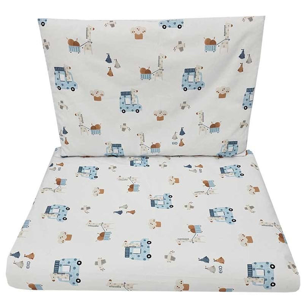 Printed cotton bedding - 2-piece 135x100 cm GIRAFFE