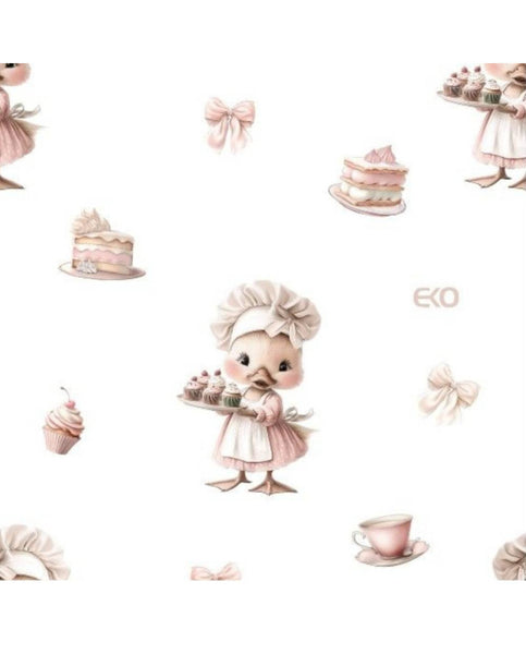 Printed cotton sheet with elastic band 120 × 90 cm COOK
