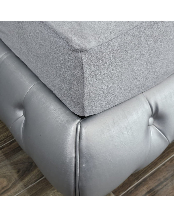 Terry sheet with elastic 120x200x30 cm LIGHT GREY