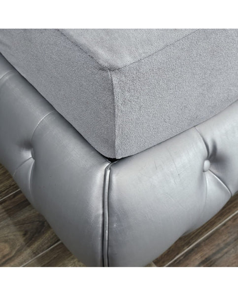 Terry sheet with elastic 120x200x30 cm LIGHT GREY