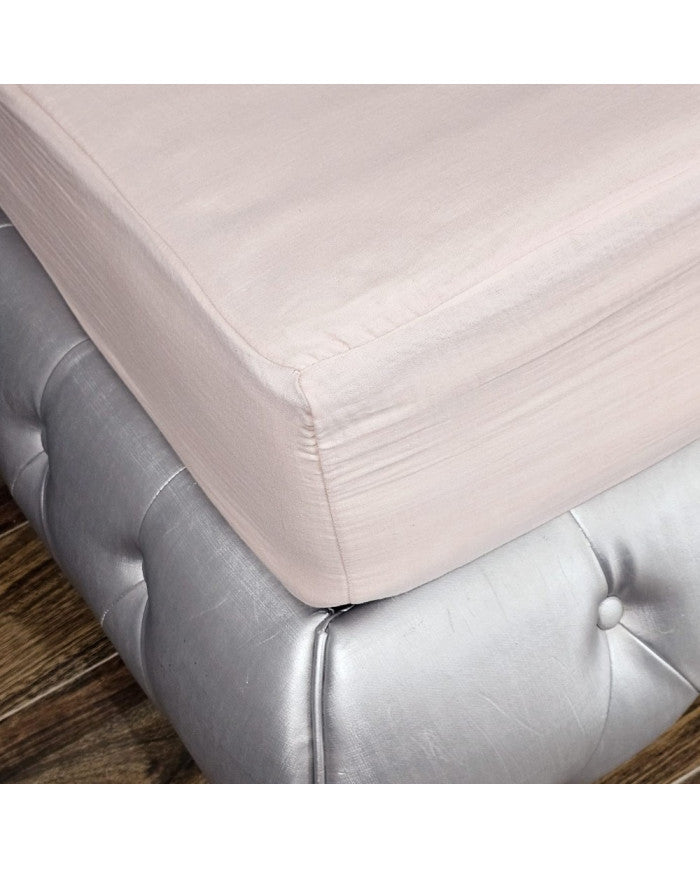 Muslin sheet with elastic 120x200x30 cm powder pink