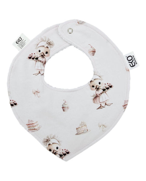 Pull-up bib Cotton COOK/WHITE