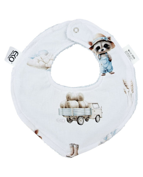 Pull-up bib Cotton FARMER/BLUE