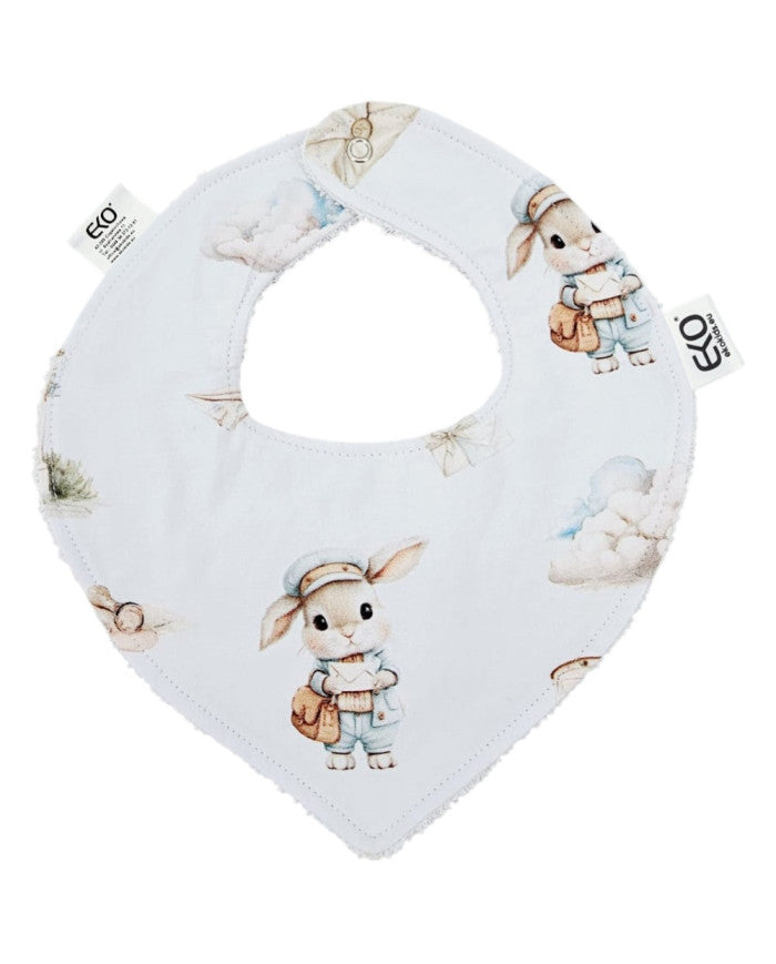 Pull-up bib Cotton POSTMAN/WHITE