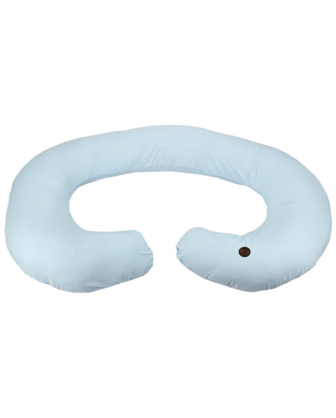 XL Jersey Nursing Pillow – J-Shape, Ergonomic Body Support BLUE